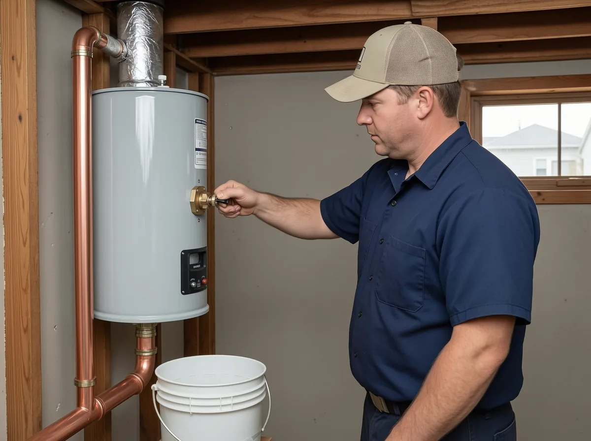 Hot water tank replacement Calgary: testing the temperature and pressure relief valve on a new Calgary tank