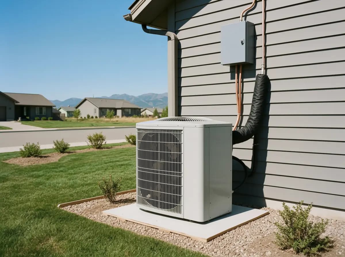 Air conditioning installed beside a Calgary home by TNT Heating & Air Conditioning