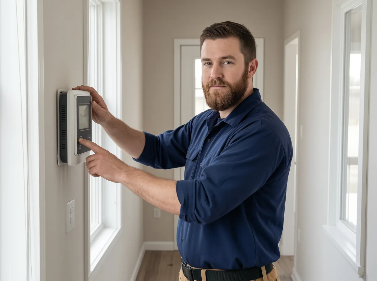 Heat pump installation Calgary: commissioning the wall thermostat on a newly installed Calgary heat pump